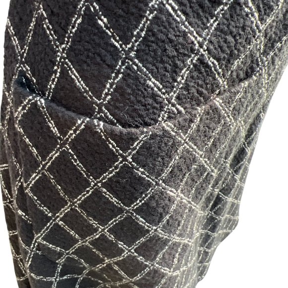 NWT Loft Elastic Waist Pull On Diamond Print A-Line Skirt Black & White Size S - Picture 3 of 6